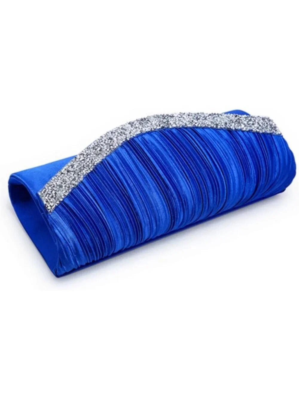 Women's Blue Rhinestone Evening Clutch Purse Formal Hand Bag Prom Party Bag